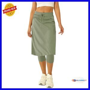 Knee Length Tennis Skirt with Built-in Leggings and Pockets